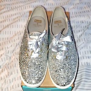 Silver glitter Kate Spade Keds